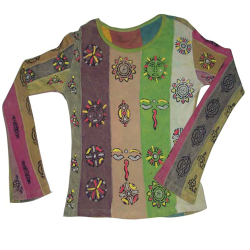 Thick Cotton Hippie Long Sleeve Ladies T-shirt - Clothing in Nepal Pvt Ltd