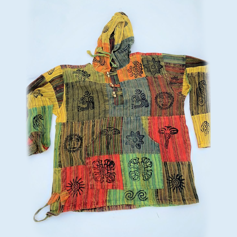 Mucitoclor hippie patchwork cotton hoodie - Clothing in Nepal Pvt Ltd